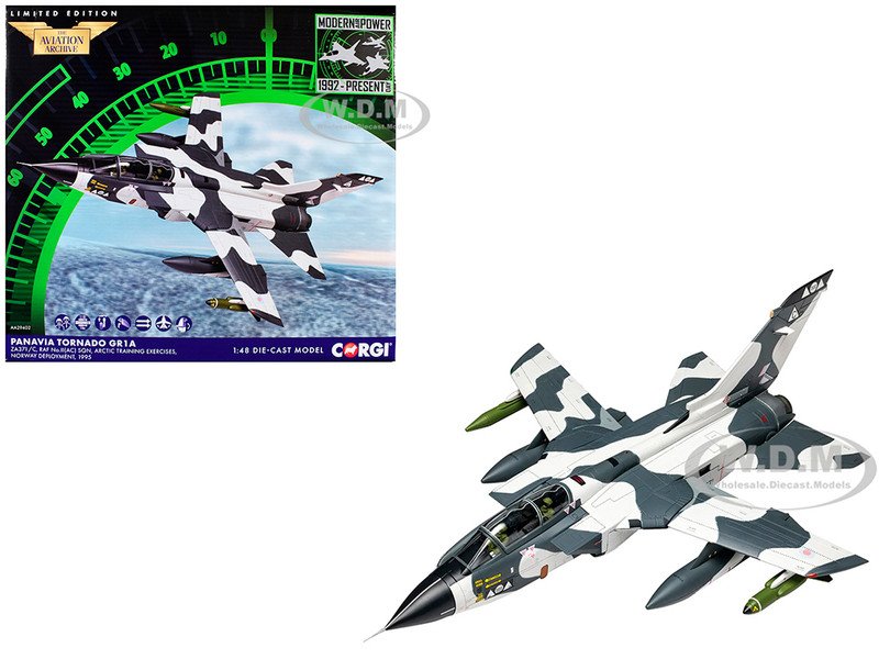 Panavia Tornado GR1A Aircraft "ZA371/C, No.II(AC) Sqn., Arctic Training Exercises, Norway" (1995) British Royal Air Force "The Aviation Archive" Series 1/48 Diecast Model by Corgi
